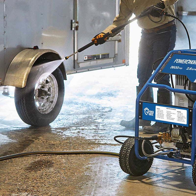 Hot Water Pressure Washer | Propane Powered Burner | 3,600 PSI | 2.6 GPM | 150°F Max | Powerhorse