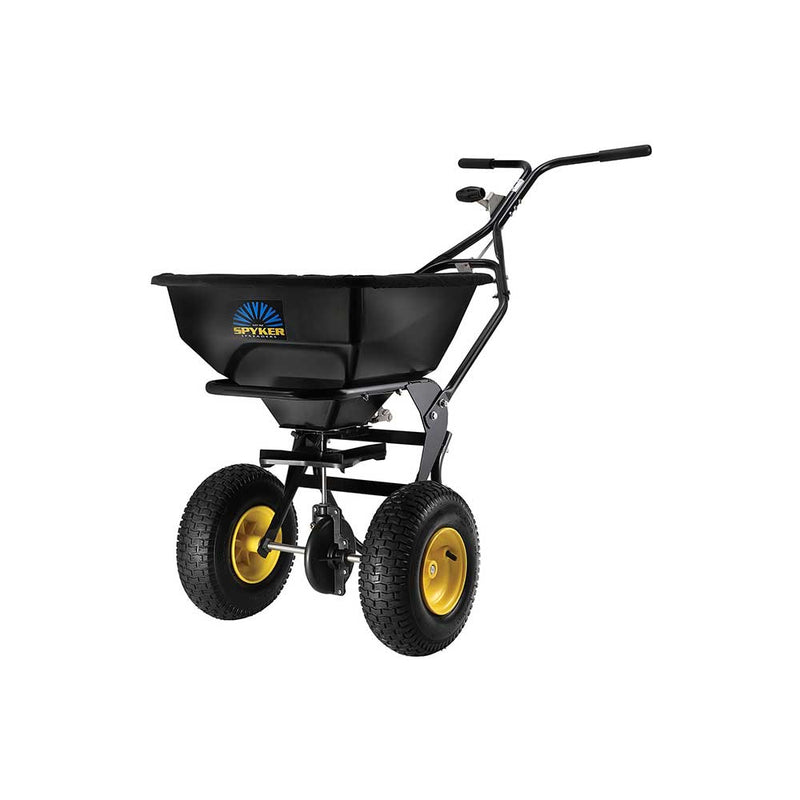 Push Drop Spreader | Walk Behind Style | 50-Lb Capacity | Powder Coated | 13-Inch Wheels | Spyker