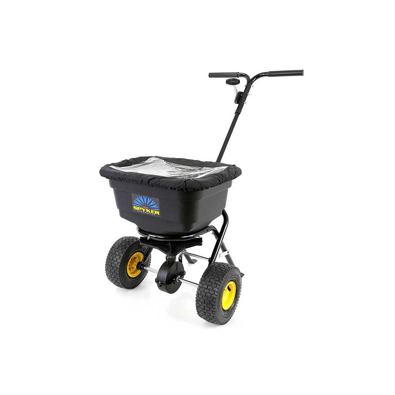 Walk Behind Push Spreader  | 50 Lb Capacity | Powder Coated | Thick Polypropylene Hopper | Spyker