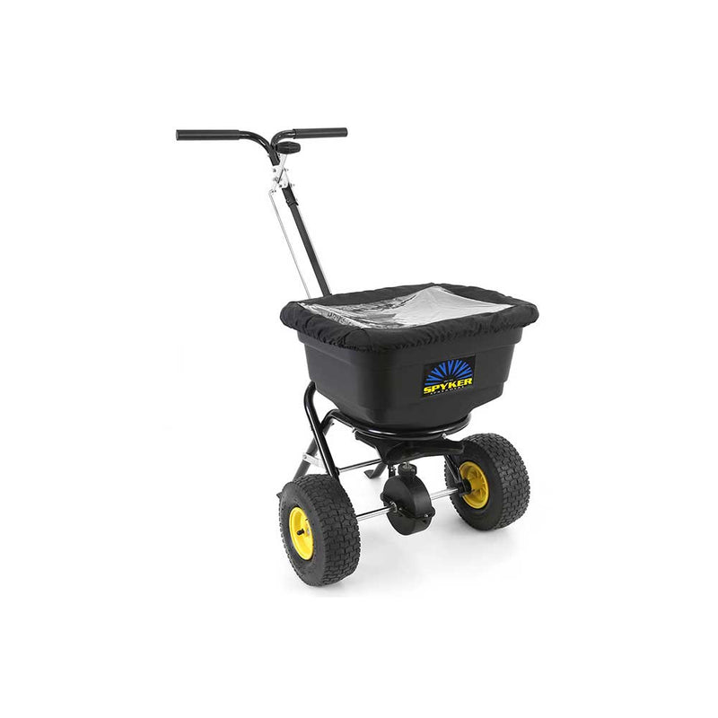 Walk Behind Push Spreader  | 50 Lb Capacity | Powder Coated | Thick Polypropylene Hopper | Spyker