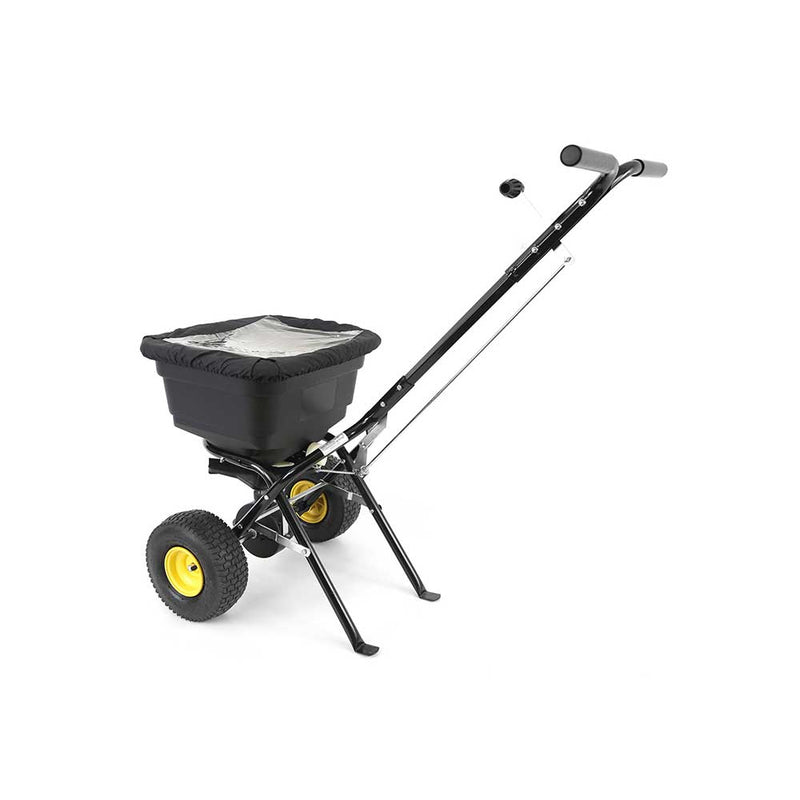 Walk Behind Push Spreader  | 50 Lb Capacity | Powder Coated | Thick Polypropylene Hopper | Spyker
