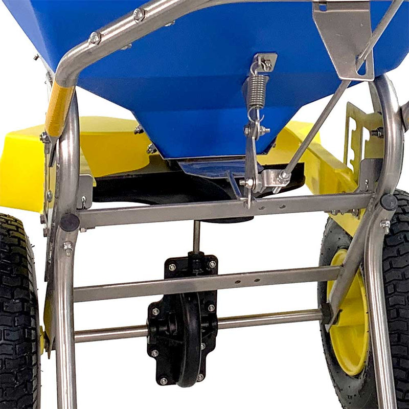 100-Lb Push Drop Spreader | Salt Spreader | Walk Behind | Stainless Steel | Spyker
