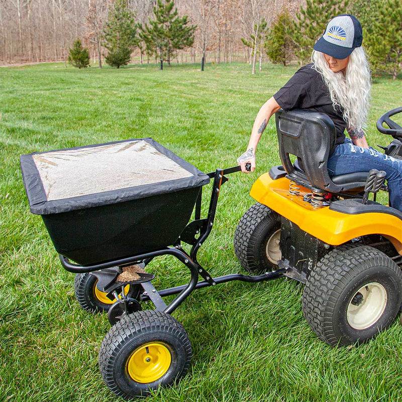 Tow-Behind Spreader for ATV | 200-Lb Capacity | Commercial Grade | Powder Coated | Spyker