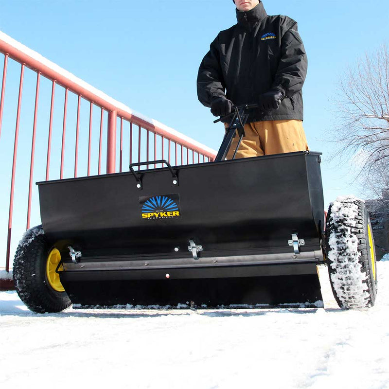 120-Lb. Push Drop Spreader | Walk Behind Style | Dual Hopper Design | Powder Coated | Commercial Grade | Spyker