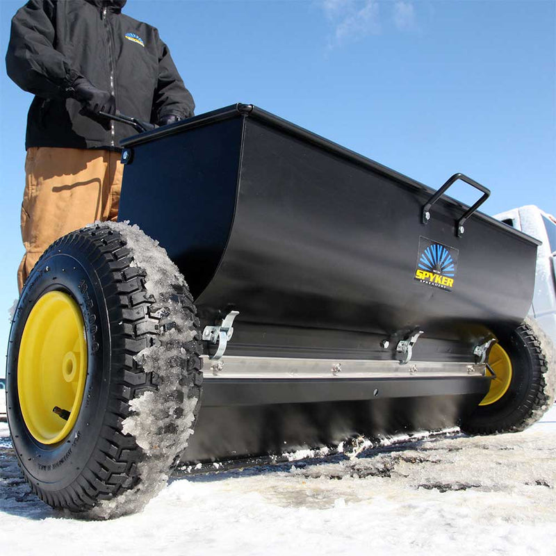 120-Lb. Push Drop Spreader | Walk Behind Style | Dual Hopper Design | Powder Coated | Commercial Grade | Spyker