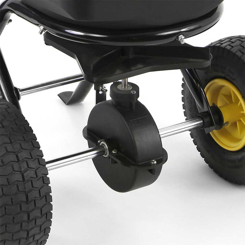 Walk Behind Push Spreader  | 50 Lb Capacity | Powder Coated | Thick Polypropylene Hopper | Spyker