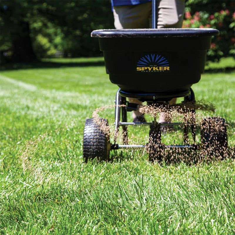 Walk Behind Push Spreader  | 50 Lb Capacity | Powder Coated | Thick Polypropylene Hopper | Spyker