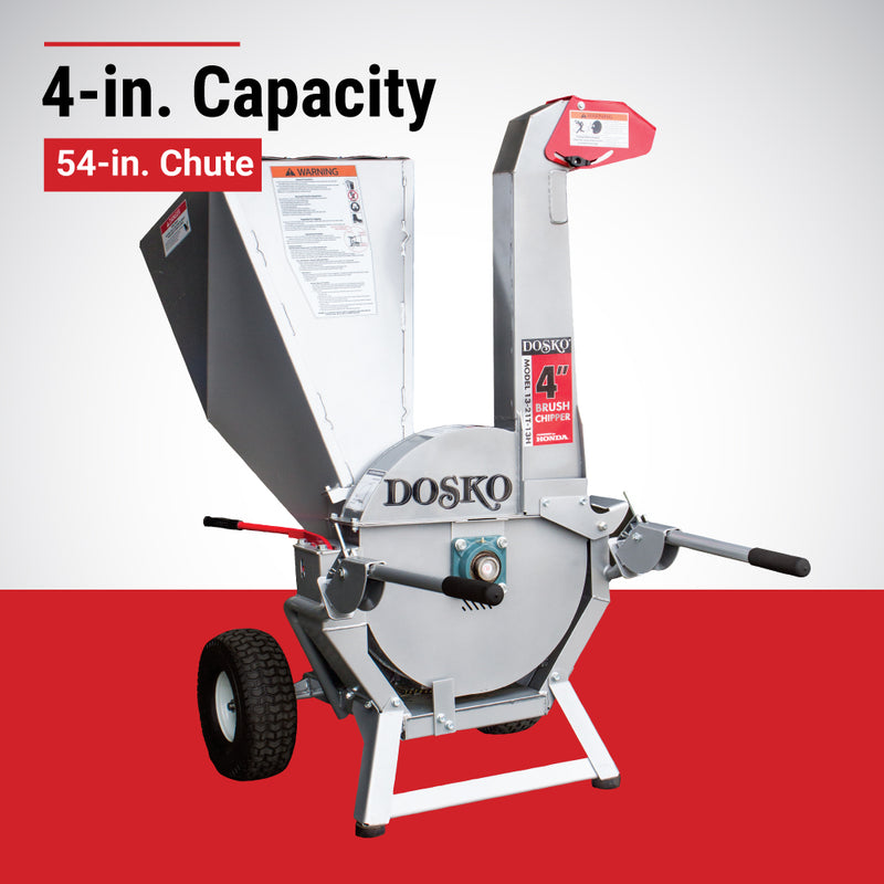 Brush Chipper | 4-Inch Capacity | Honda GX390 Engine | American Built | Dosko