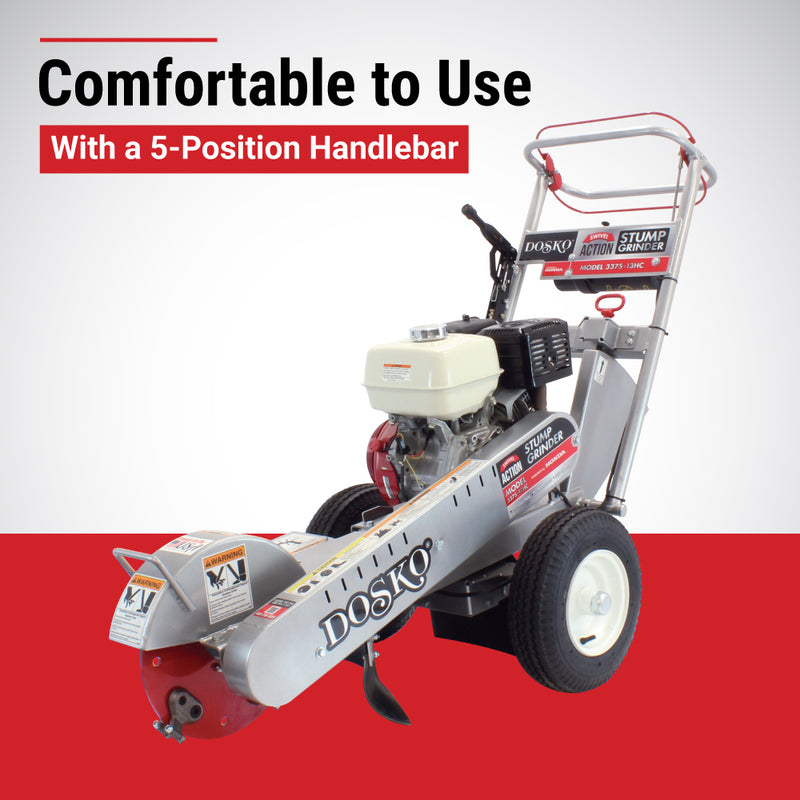 Walk-Behind Stump Grinder | 13 HP Honda GX390 Engine | Swivel Action | Dosko