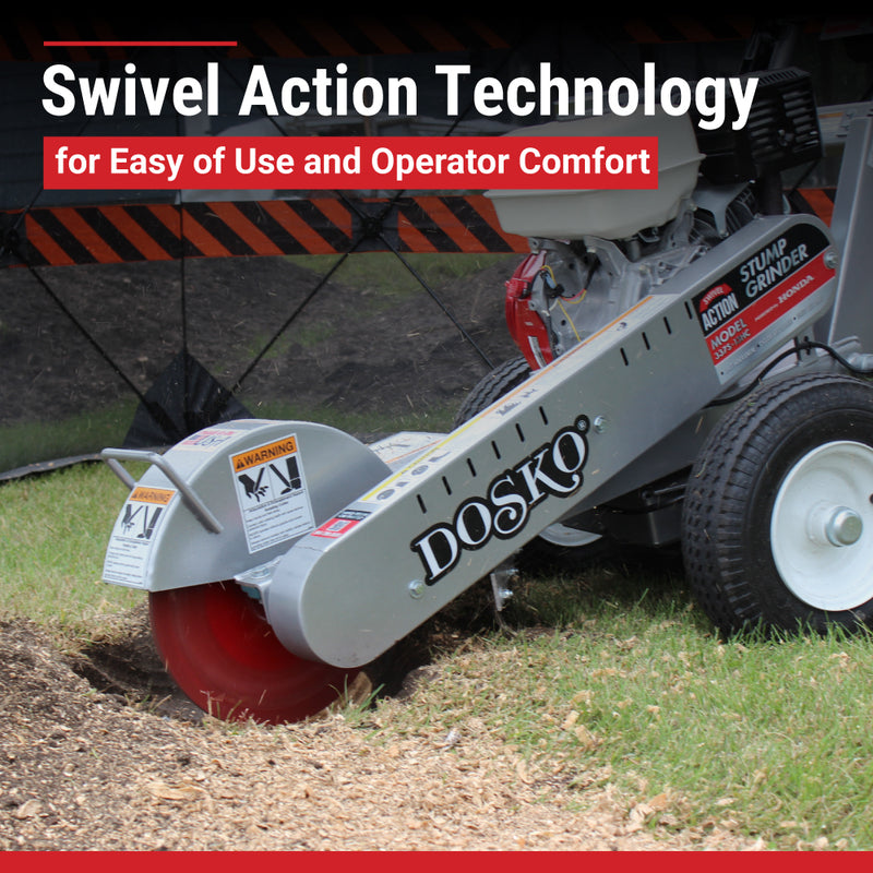 Walk-Behind Stump Grinder | 13 HP Honda GX390 Engine | Swivel Action | Dosko