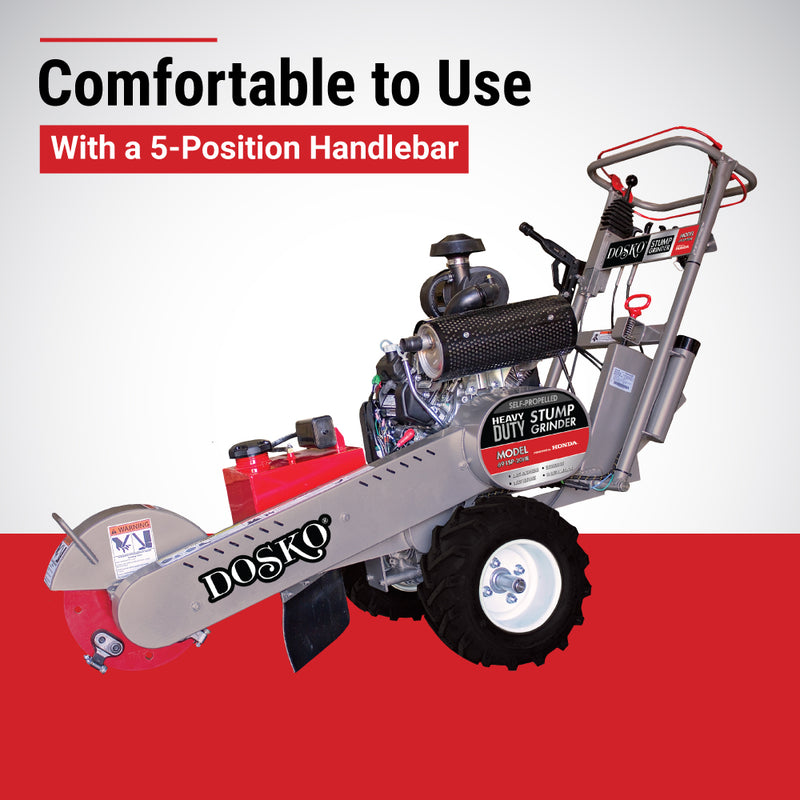 Walk Behind 20 HP Self-Propelled Stump Grinder | Honda GX630 | Electric Start | Hydrostatic Drive | Dosko