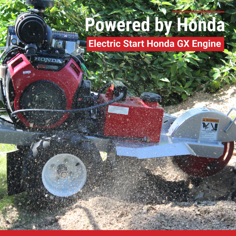 Walk Behind 20 HP Self-Propelled Stump Grinder | Honda GX630 | Electric Start | Hydrostatic Drive | Dosko