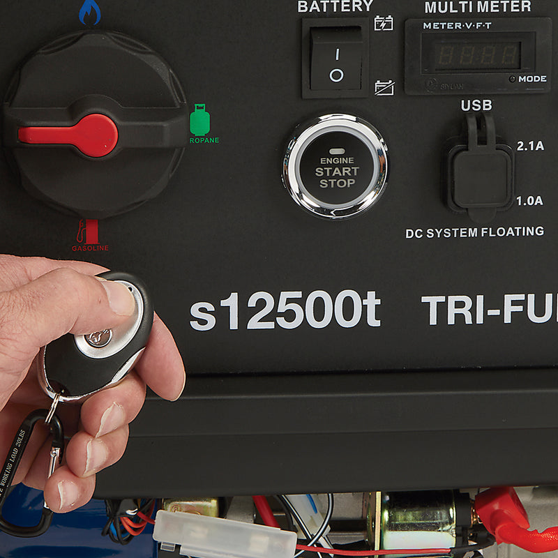 Tri-Fuel Generator for Contractors | 12,500 Surge Watts | Electric Start | Gasoline, Propane & Natural Gas | Powerhorse