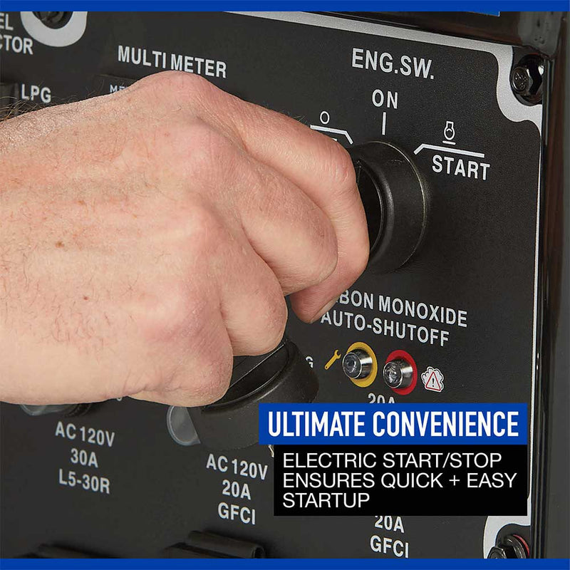 Generator for Portable Power | 15,000 Surge Watts | Dual Fuel | Electric Start | 713cc Engine | Powerhorse