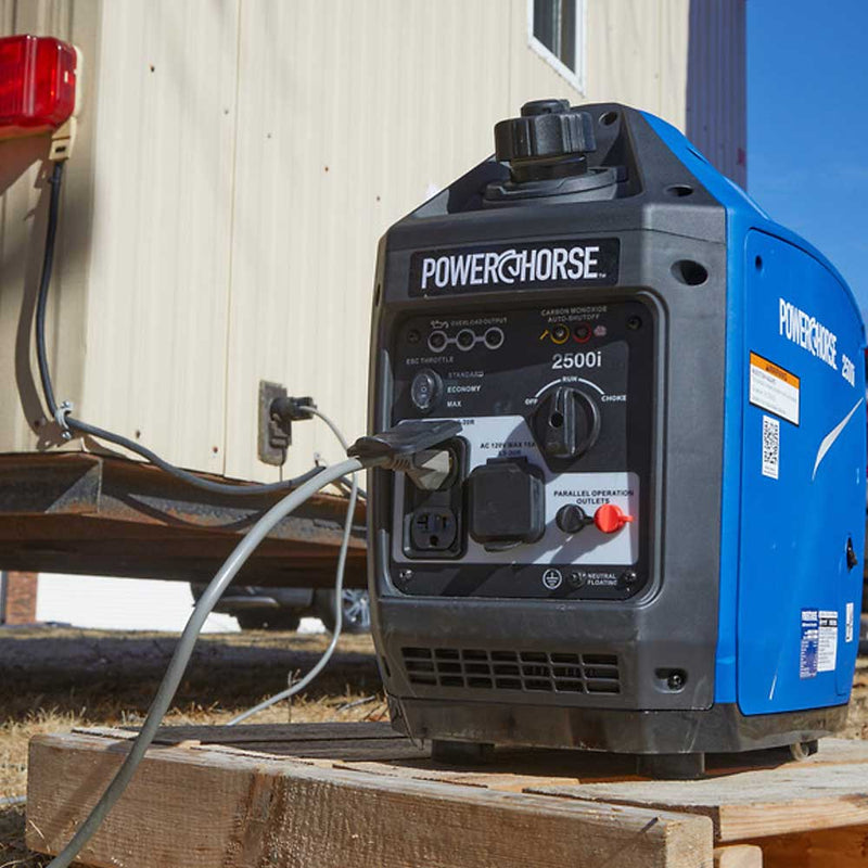 Inverter Generator | 2500 Surge Watts | 52dB Quiet | Recoil Start | Powerhorse
