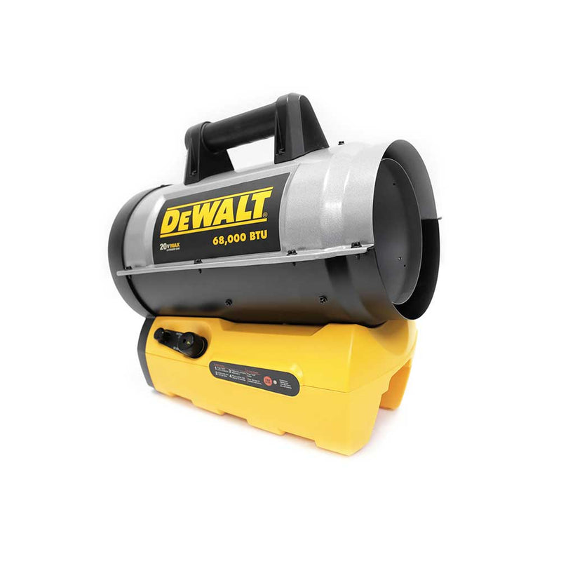 Portable Space Heater | Cordless Forced Air Heater | 27K-68K BTU | Propane Powered | Battery Operation | DEWALT