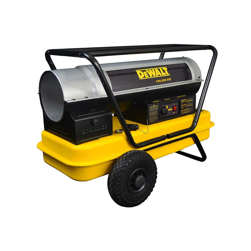 DEWALT Portable Forced Air Heater for Industrial Sites | Space Heater for Job Sites | 190K BTU | Kerosene/Diesel | Cold Weather Start | DEWALT