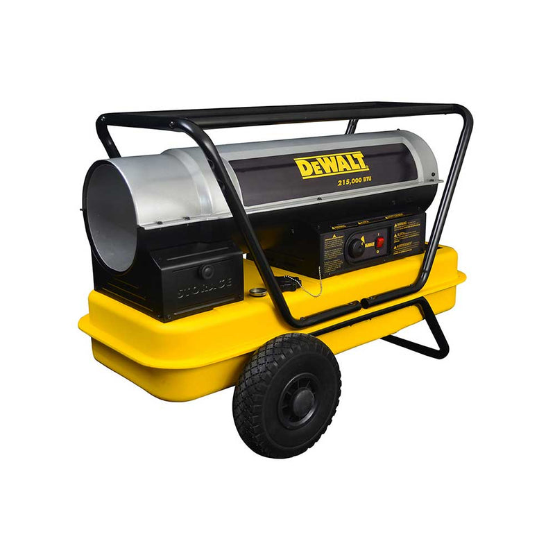 Portable Forced Air Heater for Construction Sites | Space Heater for Job Sites | 215K BTU | Kerosene Diesel Fuel | 6500 Sq Ft Coverage | DEWALT
