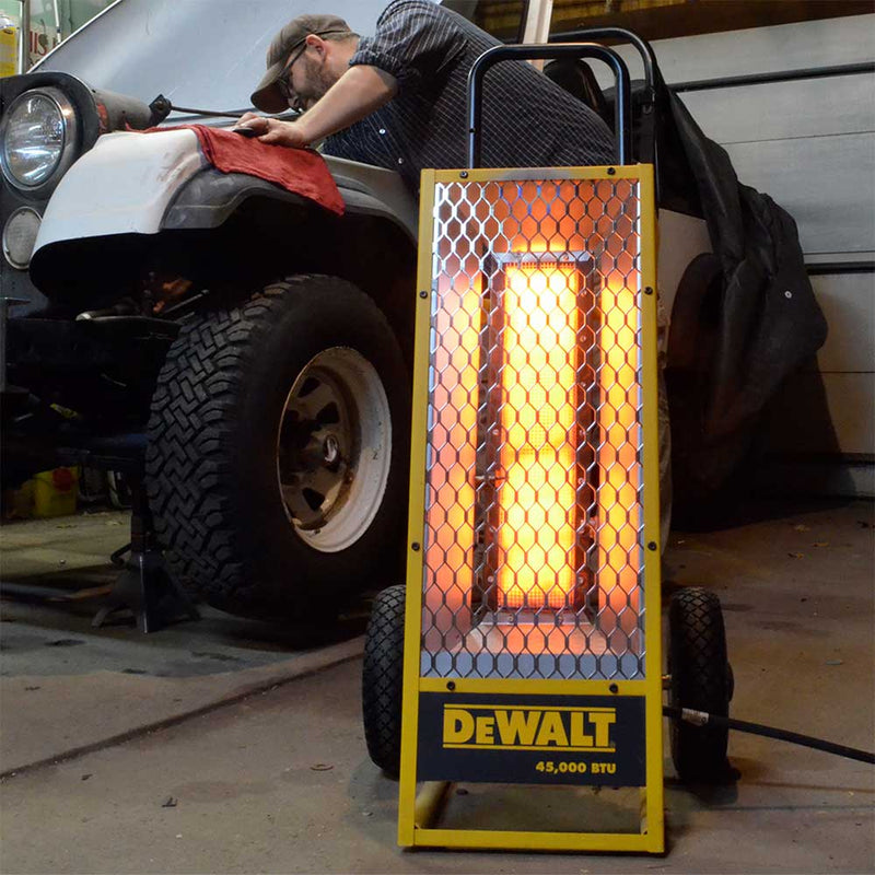 Portable Radiant Heater for Job Site | 45,000 BTU/hr | Propane Powered | 900 sq ft Coverage | DEWALT