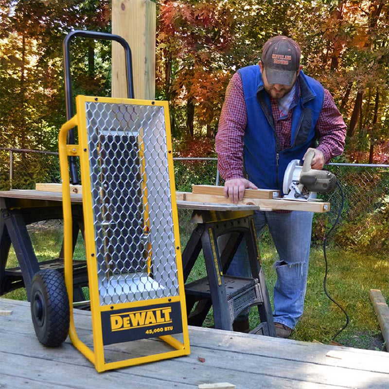 Portable Radiant Heater for Job Site | 45,000 BTU/hr | Propane Powered | 900 sq ft Coverage | DEWALT