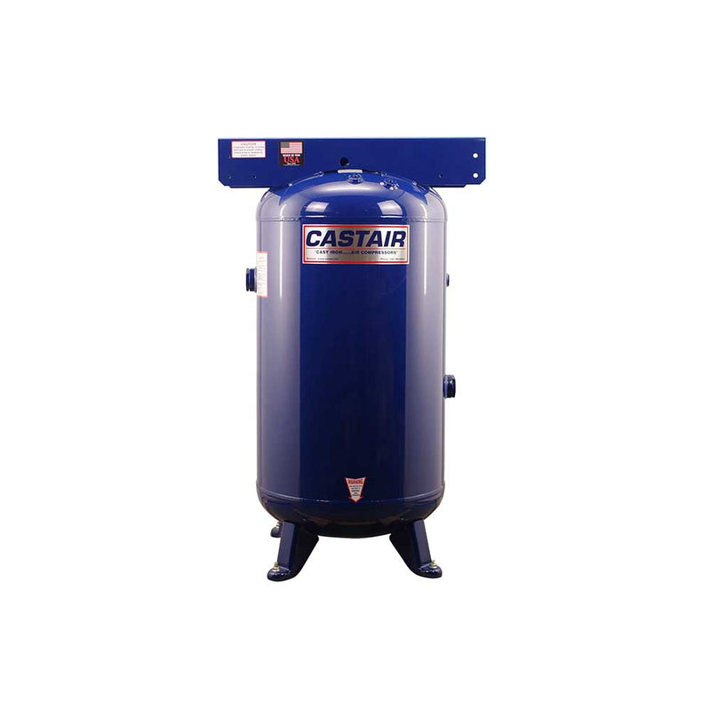 80 Gal. Vertical Air Compressor Tank for Industrial Compressors | ASME Compliant | 200 PSI | Steel Construction | Castair