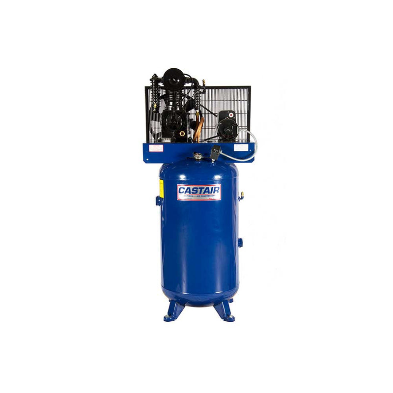 80 Gal. Vertical Air Compressor | 5HP 1-Phase | 18.1 CFM @100 PSI | Two-Stage Cast Iron Pump | Castair