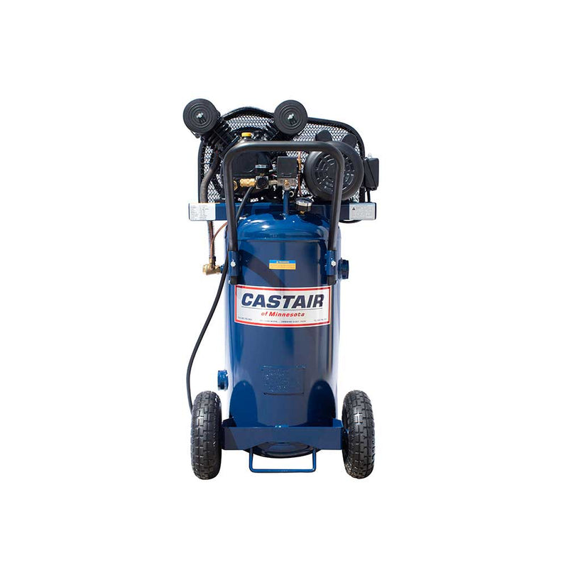 20 Gallon Vertical Air Compressor | 2HP Single Phase | Cast Iron Pump | Belt Driven | Castair