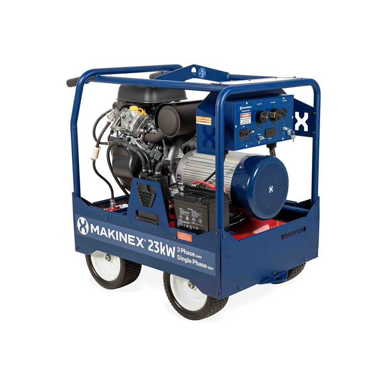 23kW Portable Generator for Job Site | Dual Phase | 240V | Professional Grade | Makinex