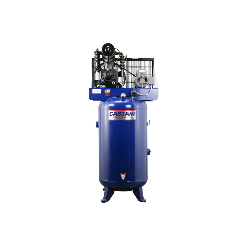 80 Gal. Vertical Air Compressor | 5HP 1-Phase | 18.1 CFM @100 PSI | Two-Stage Cast Iron Pump | Castair