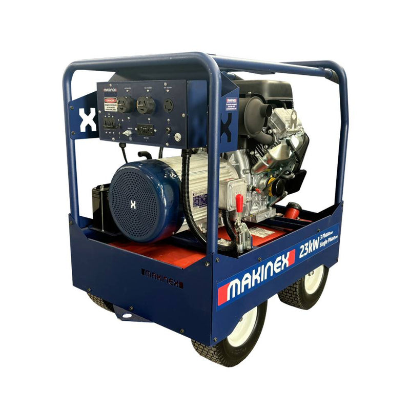 23kW Portable Generator for Job Site | Dual Phase | 240V | Professional Grade | Makinex