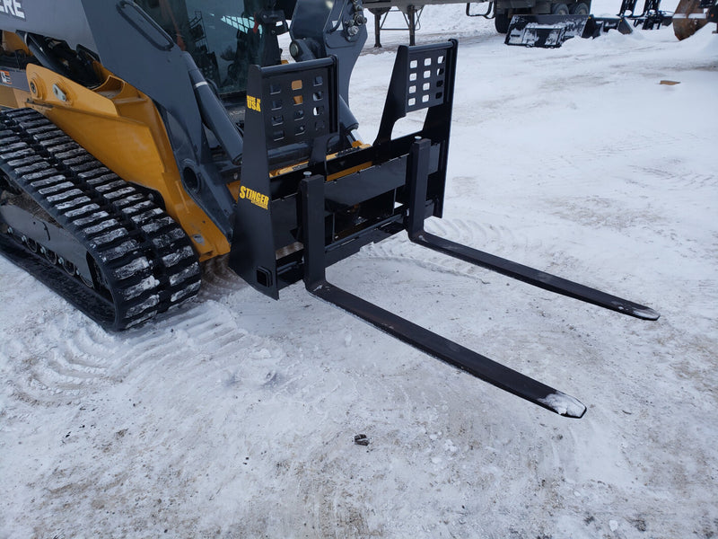 Pallet fork attachment outside in snow