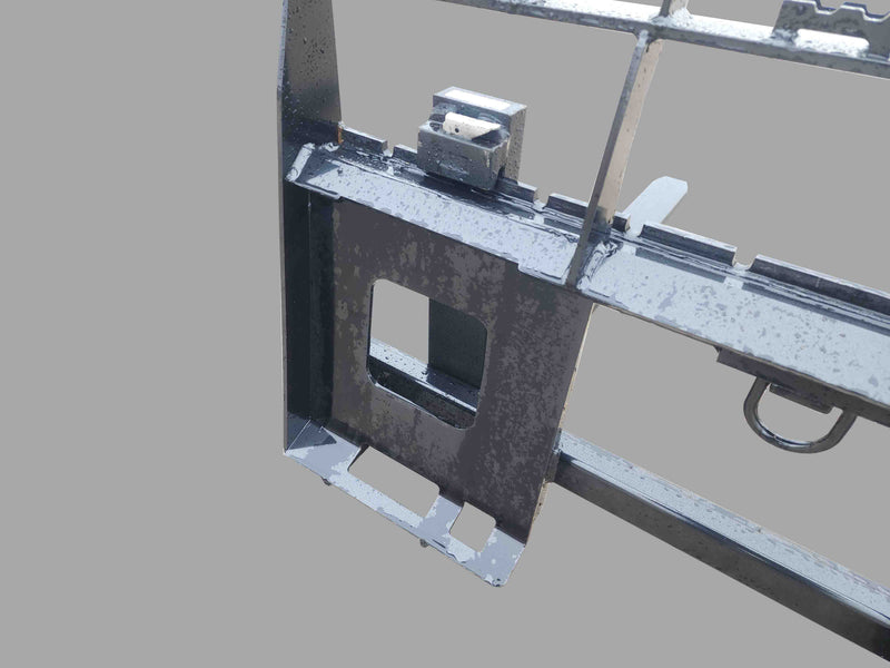 Detail of Walk Through Pallet Fork Frame's ITA bar design, emphasizing durability and reinforced steel structure.