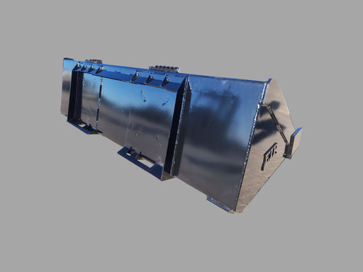 Back view of EIP Skid Steer Bucket showing reinforced steel construction and quick attach frame for easy mounting.