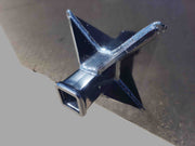 Close-up of EIP Skid Steer Receiver Hitch's 2-inch receiver, highlighting reinforced gussets and powder coat finish.