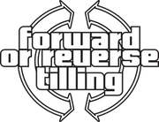 Forward or reverse tilling label, circular arrows, highlighting BEFCO TILL-RITE T60's rotor rotation options