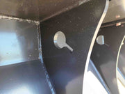Interior view of Forestry Winch Attachment's steel frame, emphasizing sturdy construction and welding quality.
