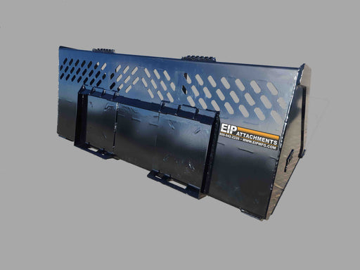 Back view of XL High Capacity Open Back Bucket showing reinforced steel construction and EIP branding.