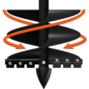 BEFCO MOLE post hole digger with orange and black components, highlighting robust design for heavy-duty use.