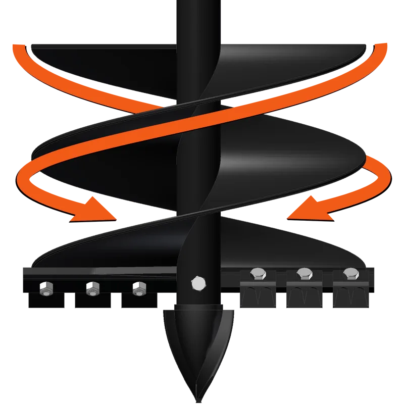 BEFCO MOLE post hole digger with orange and black components, highlighting robust design for heavy-duty use.