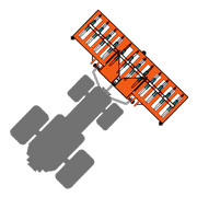 Diagram showing BEFCO core aerator's operation on a tractor, illustrating its effective soil aeration coverage.