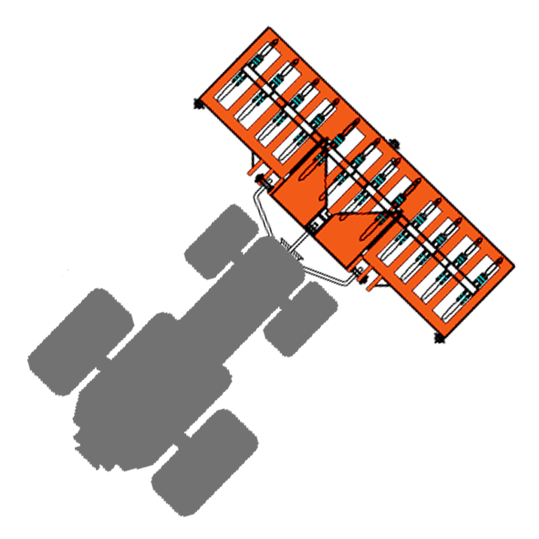 Diagram showing BEFCO core aerator's operation on a tractor, illustrating its effective soil aeration coverage.