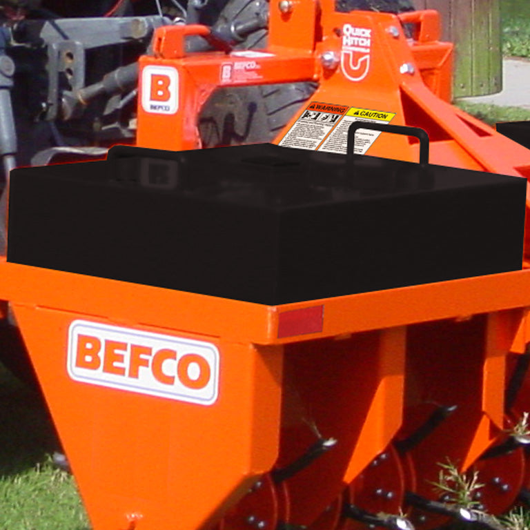 BEFCO core aerator with optional weight tank, adding ballast for enhanced soil penetration and core extraction.