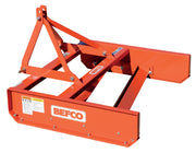 BEFCO grading scraper with three-point hitch, showcasing its robust construction and design.
