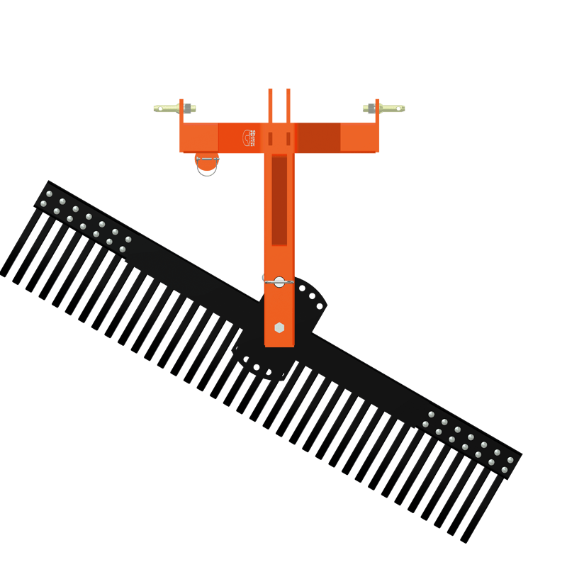 Illustration of BEFCO Landscape Rake's adjustable angle feature, emphasizing versatility in use.