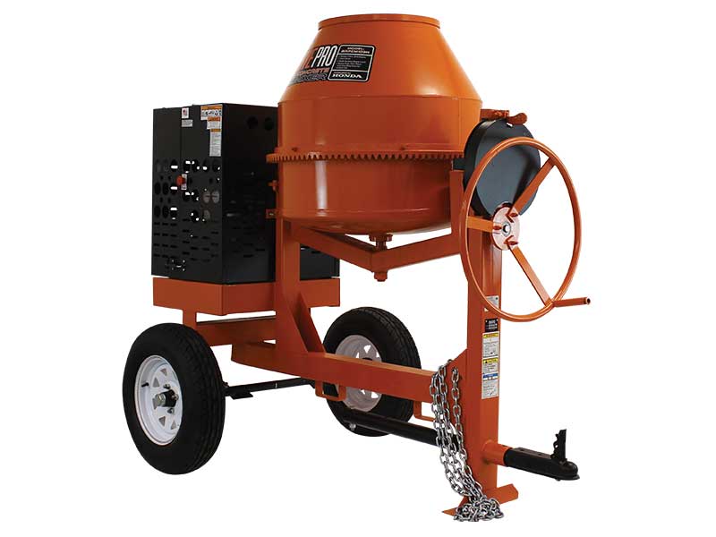 10 Cubic Foot Steel Drum Concrete Mixer for Construction | Honda GX270 Engine | Cast Iron Ring Gear | Brave