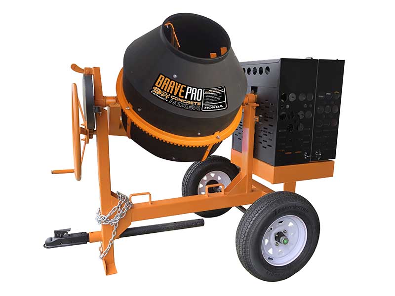 10 Cubic Foot Poly Drum Concrete Mixer for Towable Equipment | Honda GX270 Engine | 580 lbs | Brave