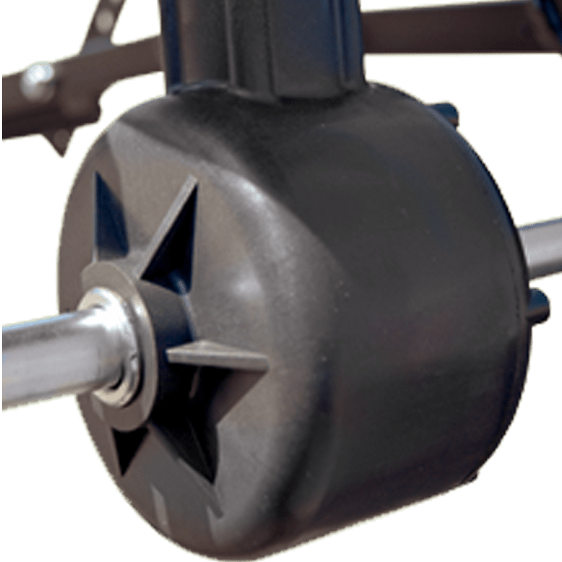 BEFCO spreader's heavy-duty gearbox with metal gears, designed for maintenance-free, reliable operation