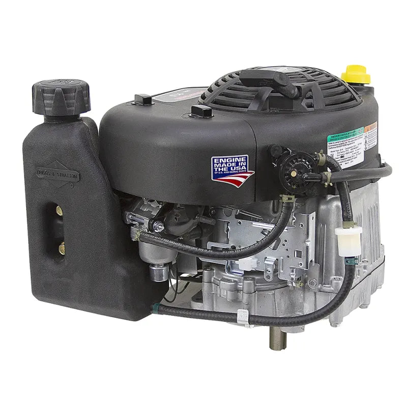 Side view of the Briggs & Stratton engine on BEFCO mower, showcasing its compact and efficient design.