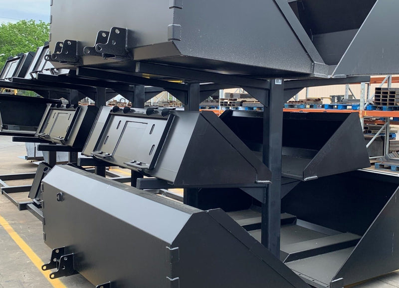 Forklift/Skidsteer Bucket Rack | 2-6 Bucket Capacity | Heavy-Duty Steel | Reinforced Arms | Star Industries