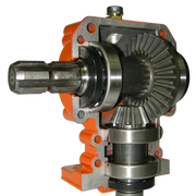 Close-up of BEFCO CYCLONE C30 gearbox, highlighting durable construction and enclosed seal housing.